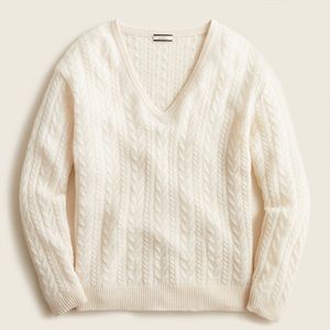 J CREW Cashmere Blend Cream Sweater
